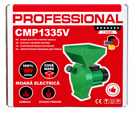 Moara electrica pentru macinat cereale Ural, 4500W, 2860RPM, Productivitate pana la 200Kg/h, Bobinaj 100% Cupru, 4 site incluse [5]