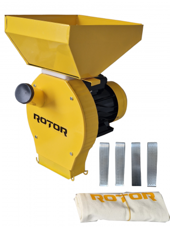 Moara pentru cereale Rotor MPC3900, 3.9KW, 3000RPM, Productivitate 200 Kg/h, 4 site incluse [0]