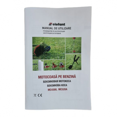 Motocoasa pe benzina ELEFANT MC4300, 5.7 CP, 52CC, Ham + accesorii incluse [8]