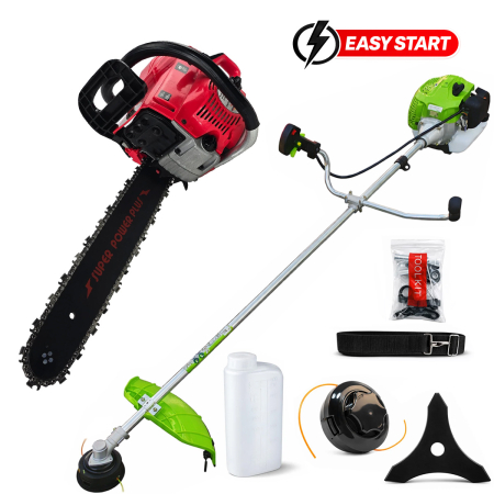 Motocoase & Masini de tuns iarba - Motocositoare pe benzina Craft-Tec Mega Power X8800, 8CP, 58CC, 12.000RPM, Accesorii incluse