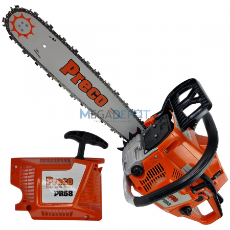Motofierastrau (drujba) PRECO PR58, 3.2CP/2.4KW, 58CC, cu demaror de rezerva, Accesorii incluse [1]