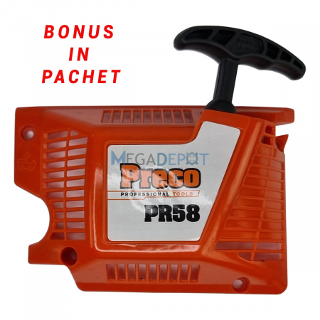 Motofierastrau (drujba) PRECO PR58, 3.2CP/2.4KW, 58CC, cu demaror de rezerva, Accesorii incluse [4]