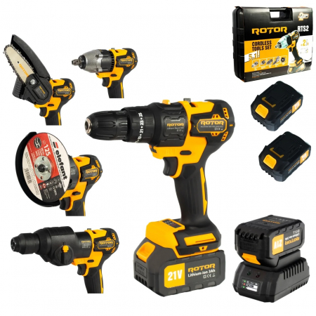 Rotopercutoare - Multifunctional 5in1 pe acumulator ROTOR RTS2, 21V/3Ah, 24000RPM, Brushless
