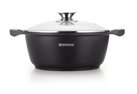 Oala marmorata cu capac Herzog Premium HR-CAS20M, Aluminiu, Diametru 20cm, Compatibil inductie [0]