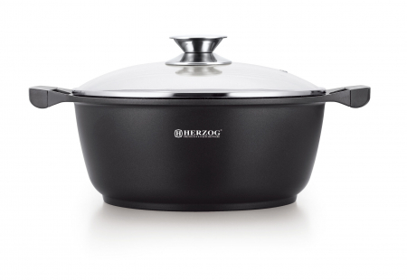 Oala marmorata cu capac Herzog Premium HR-CAS32M, Aluminiu, Diametru 32cm, Compatibil inductie [0]