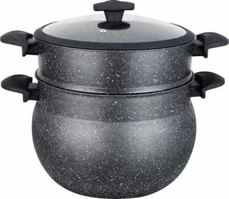 Oala pentru gatit la abur (couscoussier) Eisenbach Professional EB-26M3, Diametru 26cm, Capacitate 12L, Negru [0]