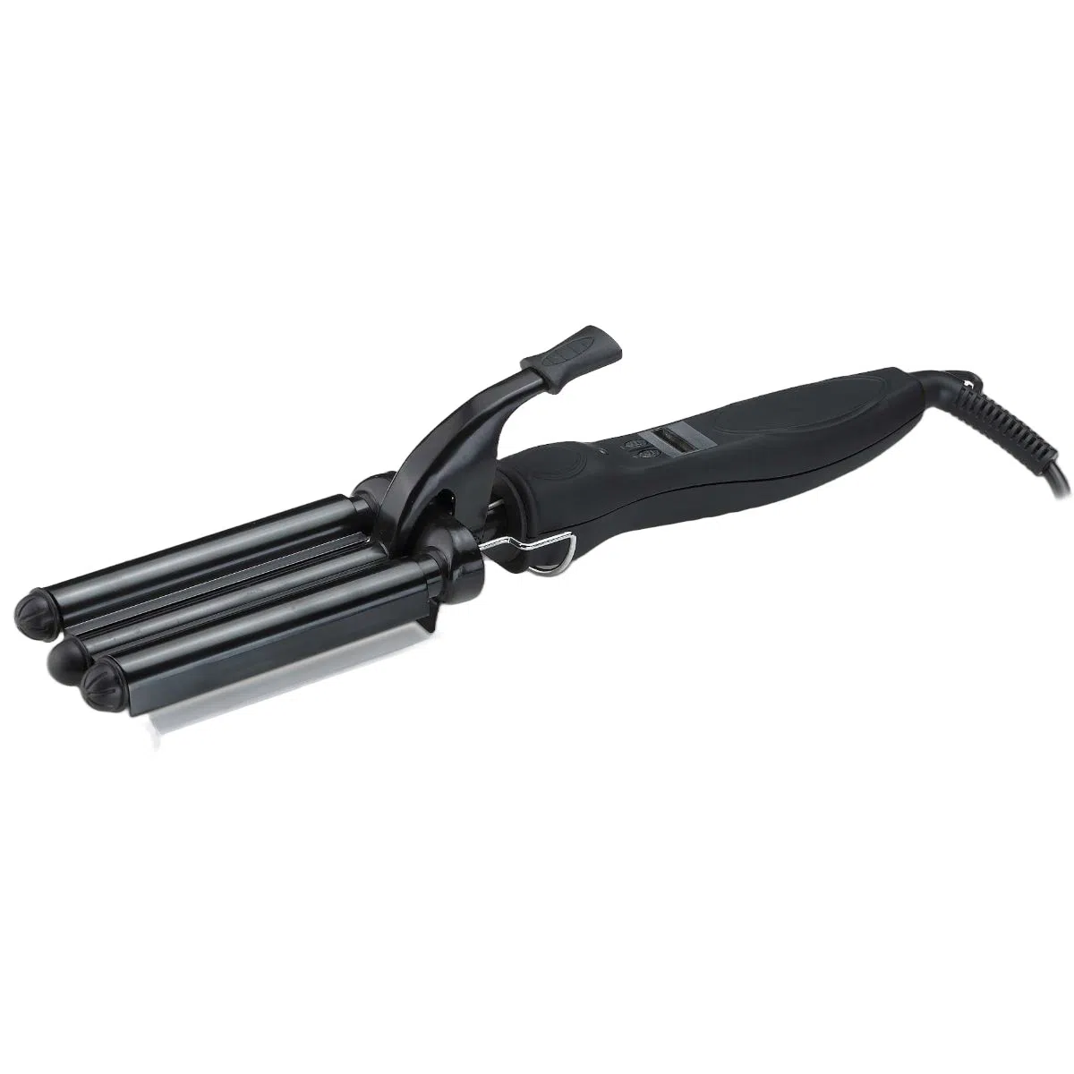 Igiena Personala - Ondulator pentru par, triplu, Voltz V51102B, 120W, 50-200°C, 15 trepte caldura, Turmalina, Negru