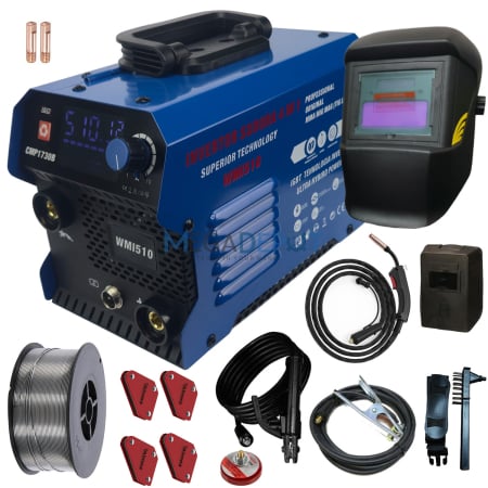Aparate de sudura - Pachet Aparat de sudura 4 in 1 Ural, MIG/MAG/MMA/LIFT TIG, 510Ah, Sudura Sarma Flux, Masca automata, Magneti suport si de masa, sarma inclusa, electrod 1.6-6mm