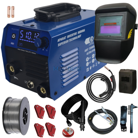 Aparate de sudura - Pachet Aparat de sudura 4 in 1 Ural, MIG/MAG/MMA/LIFT TIG, 510Ah, Sudura Sarma Flux, Masca automata, Magneti suport si de masa, sarma inclusa, electrod 1.6-6mm