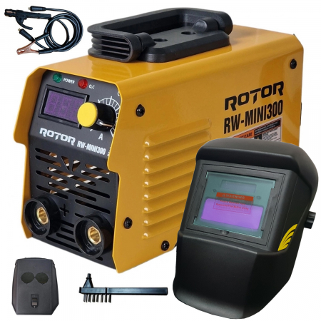 Aparat de sudura de tip invertor Rotor RW-MINI300, 300A, Diametru electrozi 1.6-4mm, Accesorii incluse [0]