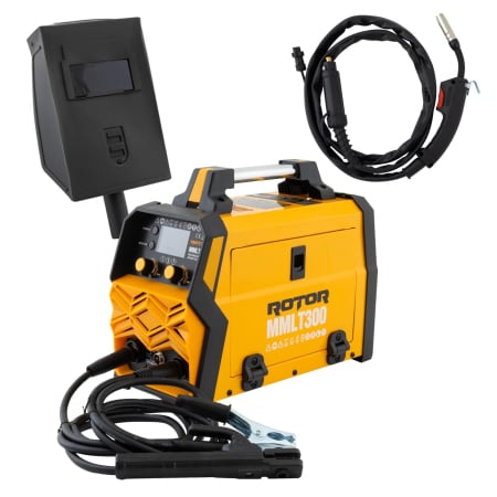 Pachet Aparat de sudura Rotor MIG/MMA/LIFT TIG , 20-300A, sarma flux fara gaz, Masca automata, 4 suporti magnetici, sarma flux [1]