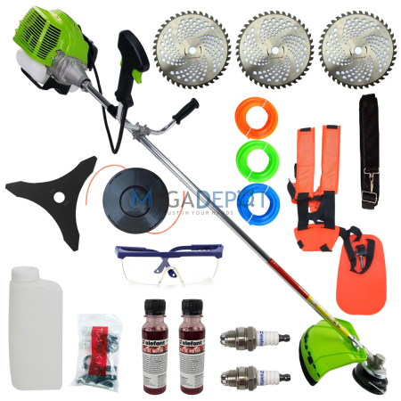 Promotii & Pachete - Pachet Motocoasa Motocoasa de umar pe benzina UralMash Campion, 7.5CP, 16 componente incluse, 12.000rpm