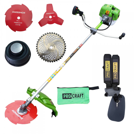 Pachet Motocoasa ProCraft Germany 4350 + Accesoriul Tip Cultivator , 6CP, 58CC, 4 Sisteme de Taiere [1]
