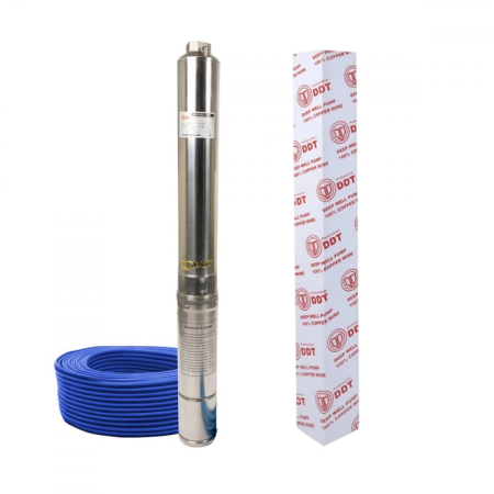 Pachet promo Pompa submersibila de mare adancime, DDT, 4SDM3-16, 2200 W, 16 turbine, 10 m³/h Inox, 30 m cablu + Presostat electronic inteligent digital reglabil DDT [3]