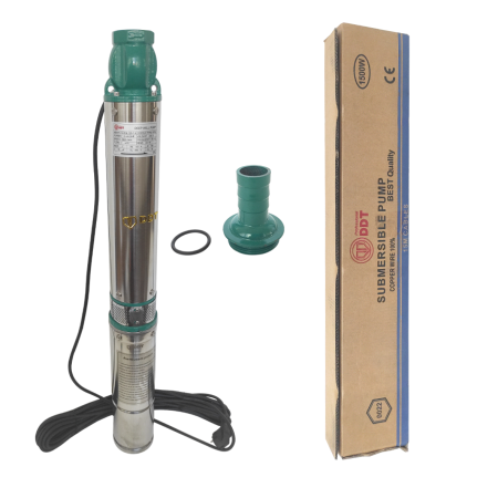 Pachet promo Pompa submersibila de mare adancime, DDT, QJD120-1.5, 1500 W, Inox, 8 turbine + Vas de expansiune , Bazin hidrofor DDT , 24 LT , Membrana inclus [4]