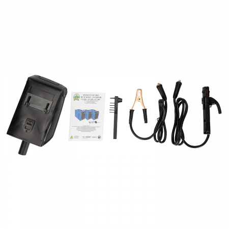 Pachet promotional Aparat de sudura invertor Micul Fermier LV-200, Masca automata, Palmari, Electrozi, 200A, Albastru, Accesorii incluse [10]
