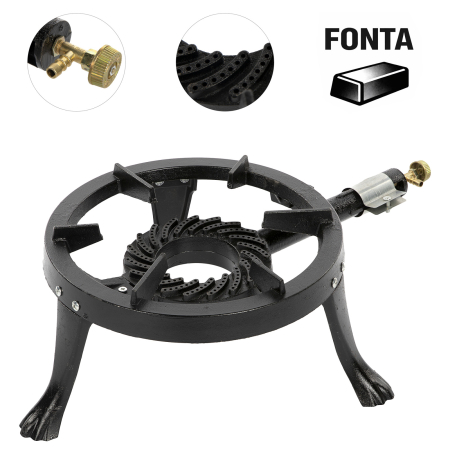 Uz casnic - Pirostrie (arzator) cu 3 picioare, Fonta, Gri Carbon