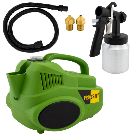 Pistoale de vopsit - Pistol de vopsit ProCraft PSE950, 600W, 3000RPM, Duze 1/1.8/ 2.5mm, Volum recipient 900ml