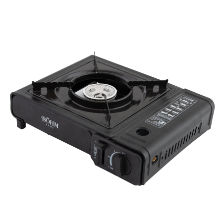Plita cu un arzator pe gaz Camping BOHM BG-K-001+L, GPL, 2.3 kW, Racord metalic extern pentru furtun de gaz [2]