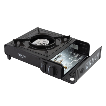 Plita cu un arzator pe gaz Camping BOHM BG-K-001+L, GPL, 2.3 kW, Racord metalic extern pentru furtun de gaz [4]