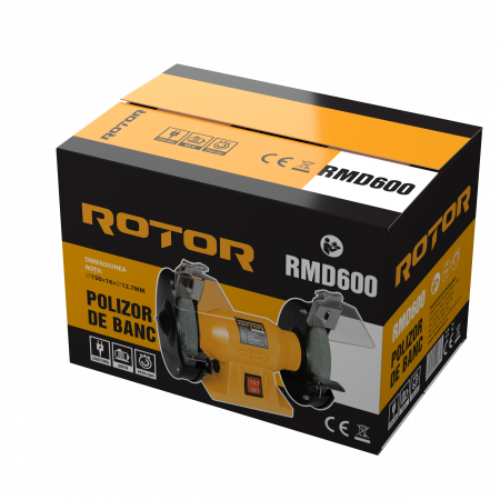 Polizor de banc Rotor RMD600, 600W, 2950RPM, diametru disc 150mm [1]