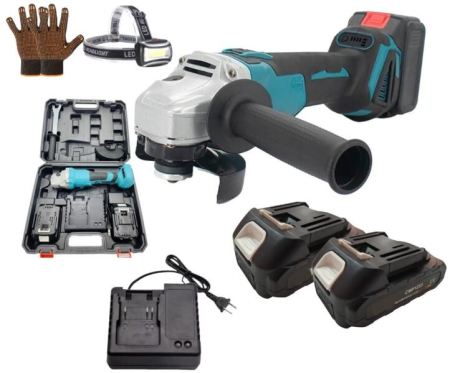 Polizoare unghiulare - Polizor unghiular (flex) 48V/8Ah, Manusi + Lanterna incluse, Geanta de transport