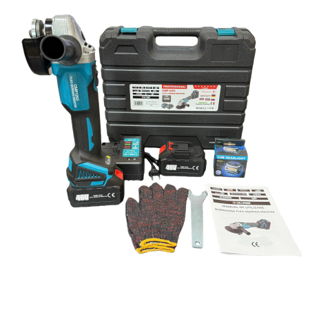 Polizor unghiular (flex) 48V/8Ah, Manusi + Lanterna incluse, Geanta de transport [2]