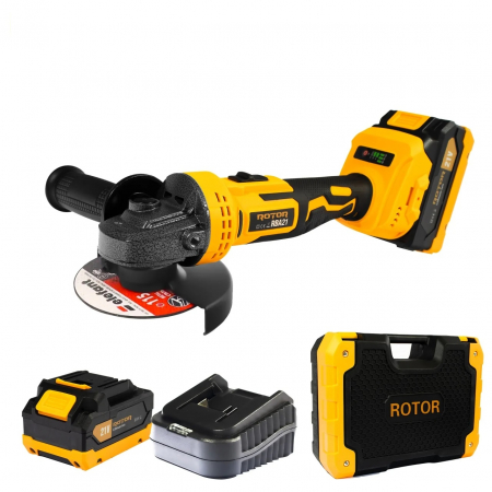 Scule si Unelte - Polizor unghiular (flex) cu acumulator Rotor, 21V/3Ah, 8500RPM, Variator