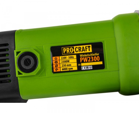 Polizor unghiular (flex) ProCraft PW2300, 2300W, diametru disc 230mm, 6000 RPM [1]