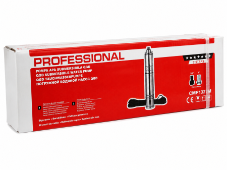 Pompa de apa submersibila Aqua Tech Premium 3QGD0.8-50-0.25, 1500W,  H160m, Debit 5m³/h, Diametru 75mm, Bobinaj Cupru, Inox, Cablu 20m [3]