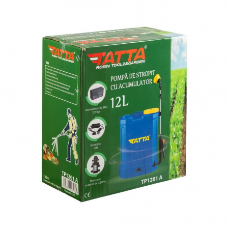 Pompa de stropit cu acumulator Tatta TP-1201A,  Capacitate 12L, Albastra [10]