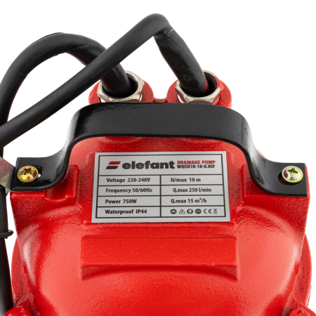 Pompa drenaj submersibila monoetajata Elefant WQCD10-10-0.95F , 750 W , 2850 rot / min , cu tocator [3]