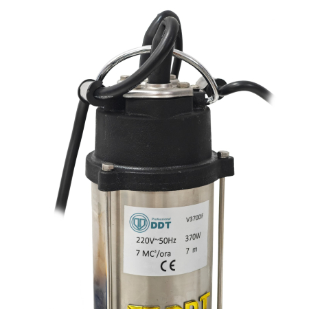 Pompa submersibila cu dublu tocator si plutitor pentru apa murdara,dimensiuni compacte, DDT, V370DF, Inox [2]