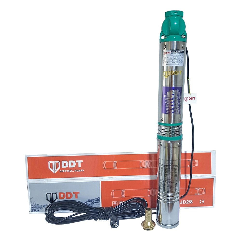 Pompa submersibila de mare adancime DDT 4QJD2-8, Inox/Fonta, 1100W, 5 m³/h, 8 turbine, 120m, 10m cablu [1]