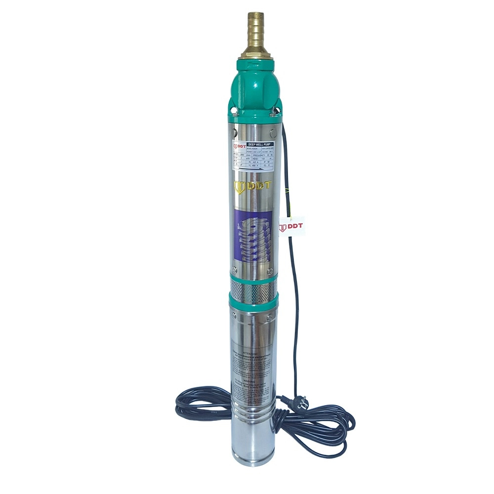Pompe submersibile - Pompa submersibila de mare adancime DDT 4QJD2-8, Inox/Fonta, 1100W, 5 m³/h, 8 turbine, 120m, 10m cablu