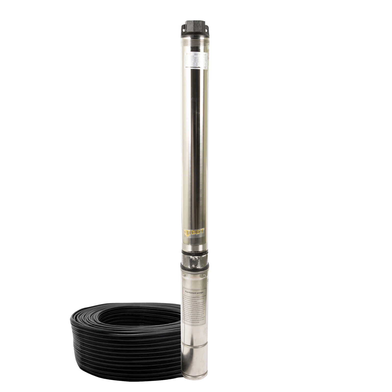 Pompe submersibile - Pompa submersibila de mare adancime DDT 4SDM-20, Inox, 2200W, 10 m³/h, 20 turbine, 160m, 15m cablu