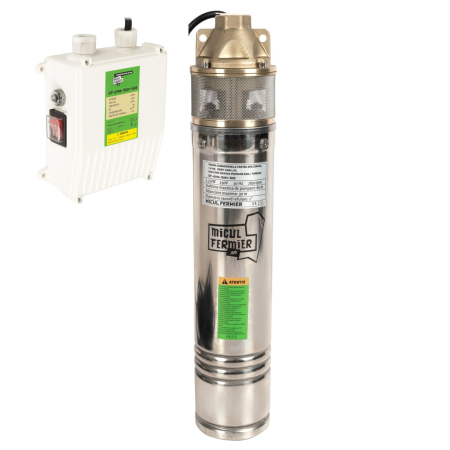 Pompe - Pompa submersibila Micul Fermier, pentru apa curata, 1.3kW, debit 3000l/h, inaltime maxima pompare 60m, cu o turbina