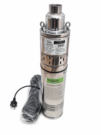 Pompe submersibile - Pompa submersibila pt.apa, cu melc inox, Craft-Tec Aqua Premium, 1800W, 2850RPM, H 160m, Debit max.5 m³/h, Cablu 20m, Inox
