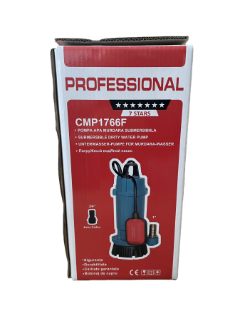 Pompa submersibila pt. apa murdara cu plutitor Aqua Tech Premium QDX3-25-0.75F, 0.75kW, H25m, 3 m³/h, 2860RPM, Racord 1", Reductie 3/4" inclusa, 7.5m cablu [1]