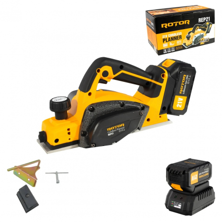 Rindele - Rindea pe acumulator Rotor, 21V/3Ah, 500W, 16000RPM, Brushless