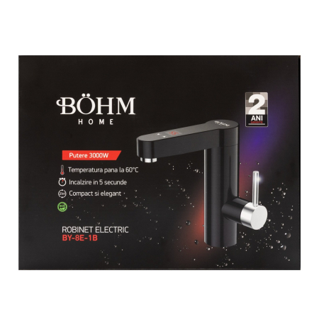 Robinet electric BÖHM, 3000W, Afisaj digital, Temperatura maxima 60°C, Negru [1]
