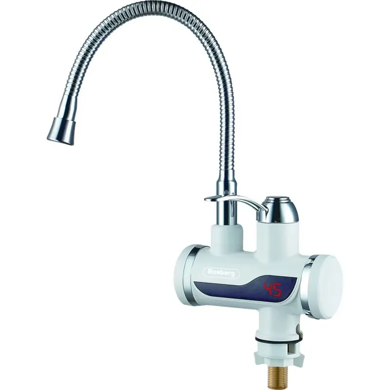 Instalatii sanitare - Robinet electric instant pentru incalzirea apei Rosberg R57100CW, 3000W, Afisaj LED, Incalzire rapida 30-60°C