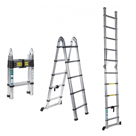 Scara telescopica dubla Detoolz DZ-C246, 3.2m - 10 trepte, Aluminiu,150 kg [4]