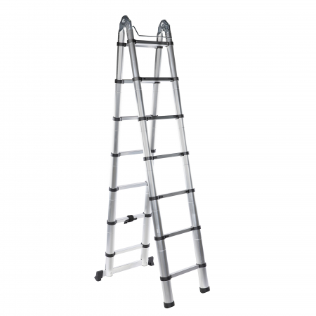 Scara telescopica dubla Detoolz DZ-C247, 4.4m - 14 trepte, Aluminiu,150 kg [1]