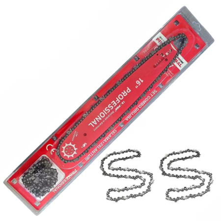 Accesorii si piese - Set 1 x Lama + 2 x Lant 16", 57 pinteni, 28.5 dinti, pas 3/8, grosime 1.3mm
