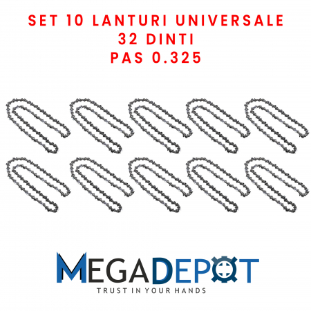 Set 10 x Lanturi pentru motofierastrau ( drujba ) , 32 dinti, pas 325, universal [2]