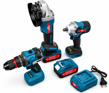 Set 3 in 1 Altai Campion PRO – Polizor Unghiular, Masina de Impact si Autofiletanta Brushless, 2 Acumulatori 48V / 6Ah, Incarcator, Cutie de Transport si Depozitare [6]