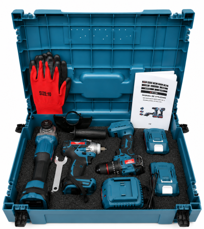 Set 3 in 1 Altai Campion PRO – Polizor Unghiular, Masina de Impact si Autofiletanta Brushless, 2 Acumulatori 48V / 6Ah, Incarcator, Cutie de Transport si Depozitare [8]