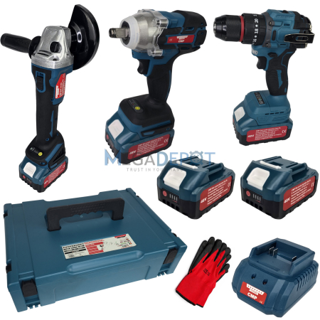 Set 3 in 1 Altai Campion PRO – Polizor Unghiular, Masina de Impact si Autofiletanta Brushless, 2 Acumulatori 48V / 6Ah, Incarcator, Cutie de Transport si Depozitare [5]