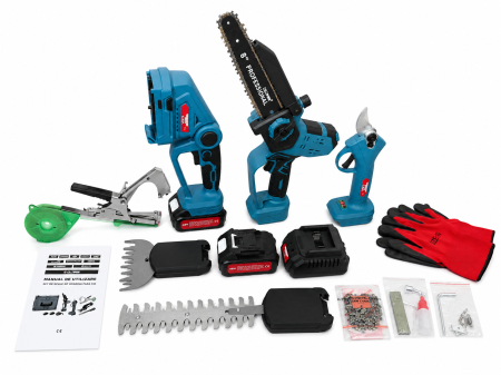 Set Profesional 5 in 1 pe Acumulator ALTAI Campion PRO - 48V / 6Ah, 2 Acumulatori, Fierastrau, Foarfeca crengi, Masina de tuns gard viu/ gazon Aparat vita-de-vie [7]